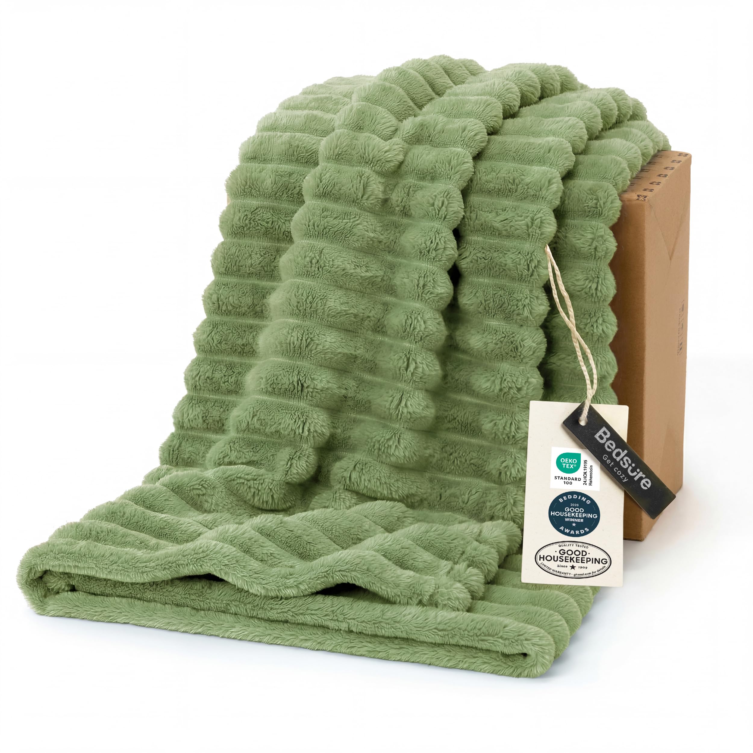 Bedsure Soft Twin XL Blanket for Bed Dorm Reseda Green 66"x90"