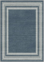 OPPODREAM Border Soft Area Rugs 5x7, Washable Blue Rug with Non Slip Backing, 5 x 7 Faux Cashmere Low-Pile 5x7 Carpet