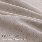 Nanspring Brownish Grey Linen Curtains for Living Room 100 Inches Long Back Tab Light Filtering Semi Sheer Curtain Modern Farmhouse Decor for Bedroom Office Luxury Textured Drapes 52x100, 2 Panels