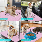 OLANLY Dog Door Mat for Muddy Paws 36x24, Paw Print Design Chenille Mud Mat