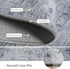 Toneed Abstract Area Rug 7x10 Modern Washable Rug Soft Non Slip Rug Low Pile for Bedroom Living Room Dining Room Grey