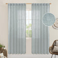 LAMIT 80 inch Linen Living Room Curtains, Light Filtering Drapes 2 Panels