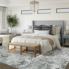 XLUEZ 6x9 Area Rugs for Living Room, Washable Modern Abstract Large Area Rug Neutral Soft Non Slip Kids Rug Stain Resistant Indoor Carpet for Bedroom Nursery Dining Room Playroom(Grey, 6'x9')