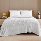 Exclusivo Mezcla Soft Waffle Fleece Bed Blanket King Size, Heather Gray