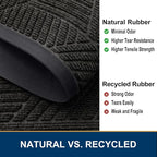 Smiry Front Door Mat Outside Entrance, Heavy Duty Sturdy Natural Rubber Doormat, Trap Dirt and Moisture, Easy Clean Low Profile Mats for Indoor Outdoor Entry, Irregular Triangle (47x32, Charcoal)