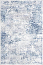 IOHOUZE Abstract Area Rug 4x6 Ft Washable Rugs for Entryway Indoor, Non Slip Small Living Room Rugs Printed Faux Wool Throw Rug, Floor Carpet for Kitchen Nursery Playroom, Light Blue Grey
