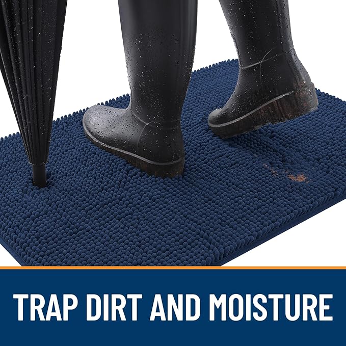 OLANLY Dog Door Mat for Muddy Paws 47x17, Super Absorbent Chenille Mud Mat