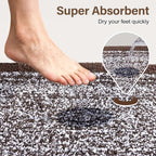 48x32 Large Bathroom Rugs Washable Non Slip, Brown Bath Mat for Bathroom Floor Tub, Soft Absorbent Quick Dry Mats for Shower, Bathtub,Home Decor
