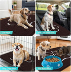 OLANLY Dog Door Mat for Muddy Paws 54x32, Paw Print Design Chenille Mud Mat