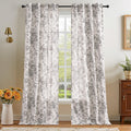jinchan Vintage Floral Linen Curtains 96 Long for Living Room 2 Panels