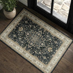 RELEANY Area Rugs 2'x3' Kitchen Rugs Entry Rug Small Rugs for Entryway Kitchen Bathroom Door Mat Indoor Entrance,Washable Non Slip, Vintage Black Brown Neutral