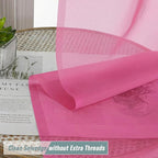 Sheer Curtains 84 Inches Long 2 Panels, Elegant Airy Transparent Light Filtering Window Curtains, Window Drapes for Living Room Bedroom, Top Dual Rod Pocket Design, Hot Pink, 2x42Wx84L Inches