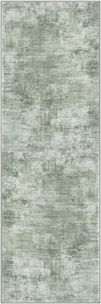 IOHOUZE Abstract Runner Rug 2x6 Ft Washable Runners for Hallways, Non Slip Kitchen Runner Printed Faux Wool Entryway Runner Indoor, Modern Abstract Floor Carpet for Hall Kitchen Bedroom, Sage Green