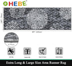 HEBE Hallway Runner Rug 2'8''x8' Washable Vintage Distressed Area Rugs Non Slip Laundry Rug Runner Boho Floor Carpet Runners for Hallways Entryway Laundry Room Kitchen Bathroom