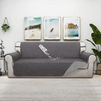 ISSUNTEX Double Protection 100% Waterproof Sofa Covers for Living Room, Couch Covers for 3 Cushion Couch Sofa, Reversible Furniture Protector Sofa Cover for Dogs, Pets, Kids (Sofa, Gray/Light Gray)