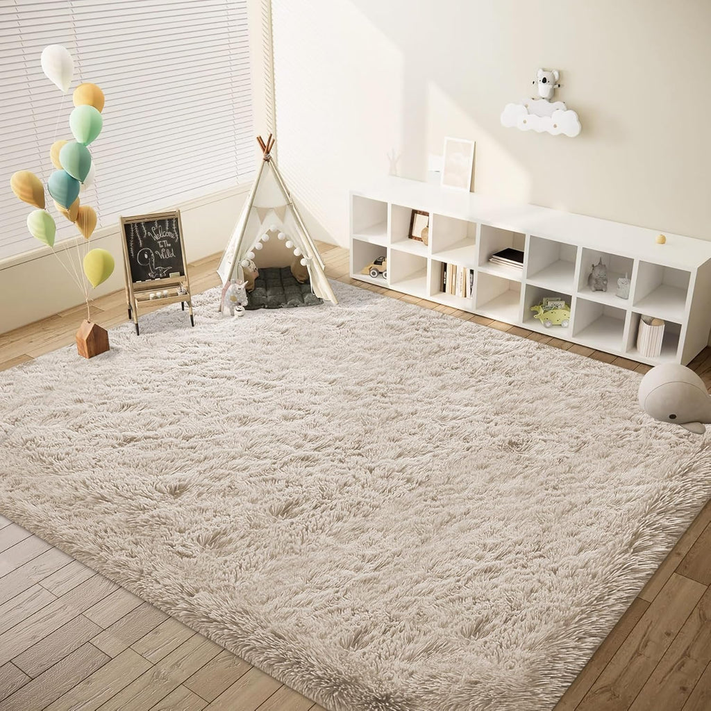 6x9 Area Rug for Living Room: Fluffy Shag Soft Washable Rugs Large Fuzzy Plush Indoor Carpet for Bedroom Nursery Playroom Kids Girls Boys Room (Camel, 6'x9')