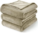 BEDELITE Fleece Blanket Oat Linen Throw Blankets for Couch & Bed, Luxury Plush Cozy Fuzzy Blanket 50x60 inches, Super Soft Warm Lightweight Throw Blanket for Travel Camping