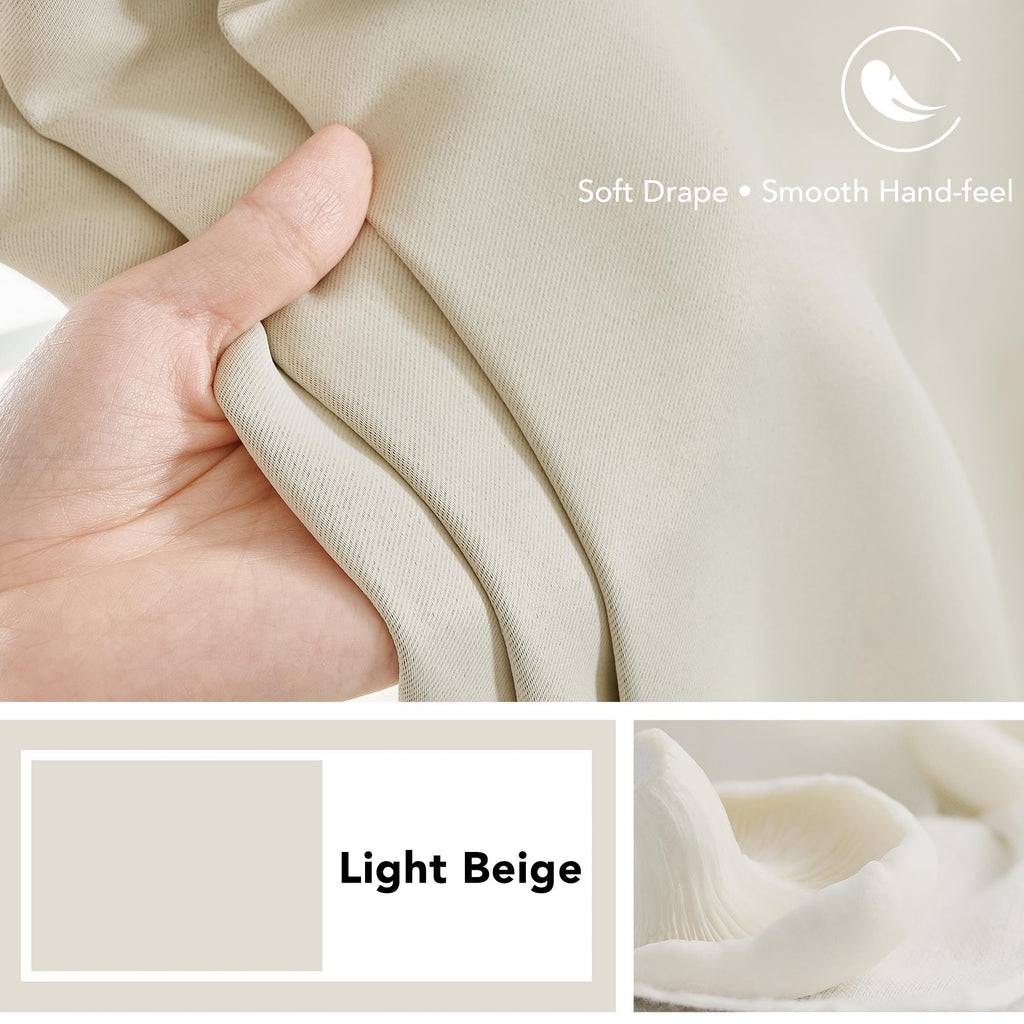 Deconovo Blackout Curtains for Bedroom, Living Room Curtains 63 Inches Long