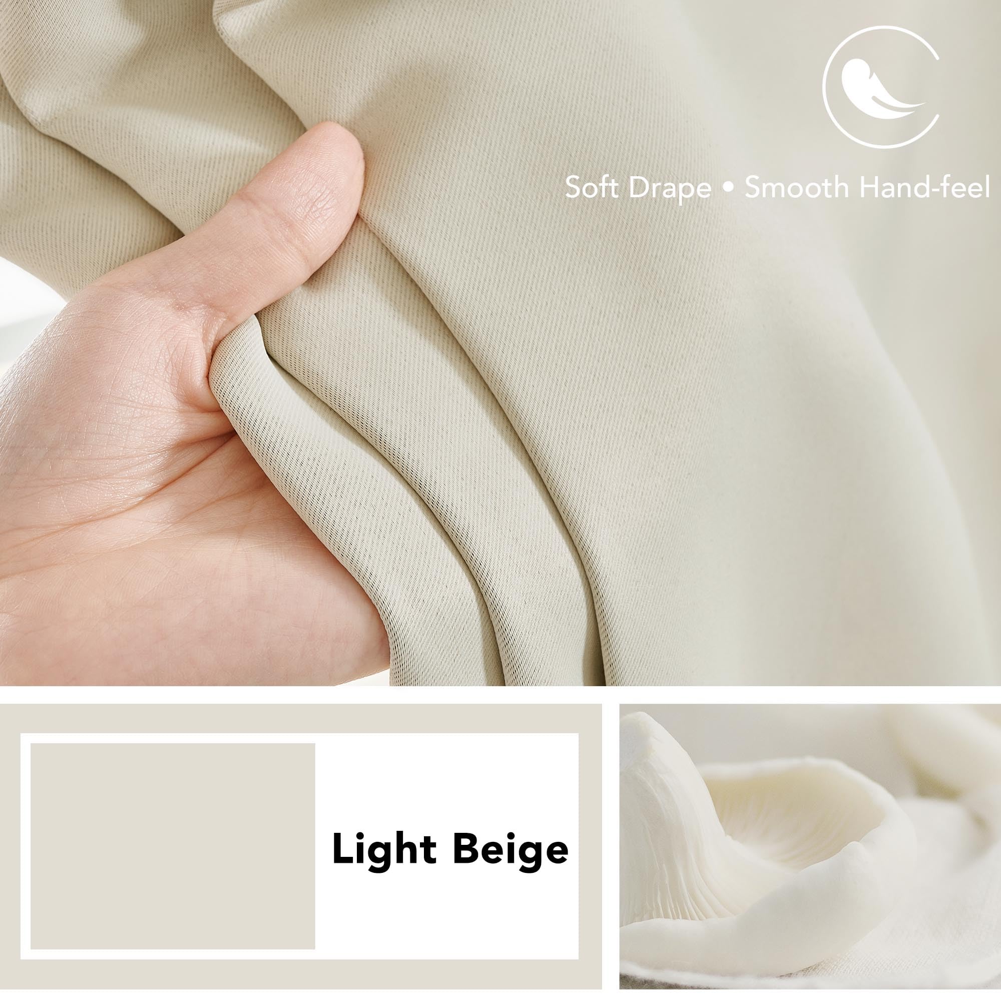 Deconovo Blackout Curtains for Bedroom, Living Room Curtains 63 Inches Long