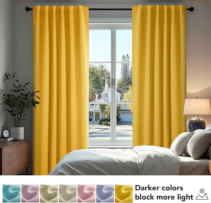 Deconovo Blackout Curtains for Bedroom, Living Room Curtains 95 Inches Long