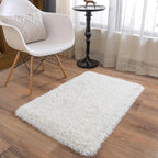 Ultra Soft Runner Rugs for Bedroom Hallways with Upgraded Non-Slip Rubber Backing & Thick Memory Sponge, 2x3 Feet Fluffy Shag Throw Area Rug for Bedside Dorm Cream