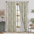 jinchan Floral Linen Blackout Curtains for Bedroom 90 Inches Long