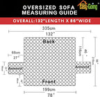 Easy-Going Reversible Oversized Couch Cover for 3 Cushion Couch Sofa Cover for Dogs Water Resistant Furniture Protector Cover with Foam Sticks for Pet (Oversized Sofa, Brown/Beige)