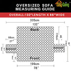 Easy-Going Reversible Oversized Couch Cover for 3 Cushion Couch Sofa Cover for Dogs Water Resistant Furniture Protector Cover with Foam Sticks for Pet (Oversized Sofa, Chocolate/Chocolate)