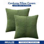 MIULEE Moss Green Decorative Throw Pillow Covers for Couch 18x18 Inch