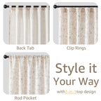 jinchan Floral Linen Curtains for Living Room 96 Inch Length Taupe Flower Curtain Rod Pocket Back Tab Farmhouse Curtains with Printed Floral Bedroom Window Curtain Set, 2 Panels Taupe