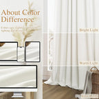 Guken Ivory 100% Blackout Linen Curtains 42 Inch Wide by 84 Inch for Living Room Bedroom Back Tab Rod Pocket Thermal Insulated Black Out Drapes Room Darkening Farmhouse Window Curtains