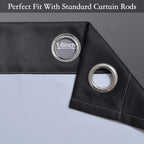 SimpleHome Ombre Black to Grey White Curtains for Living Room 52Wx96L