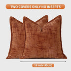 HPUK Fall Chenille Soft Throw Pillow Covers 18x18 Set of 2, Accent Cushion Covers for Living Room, Bedroom, Decorative Solid Color Pillow Covers for Couch, Sofa, Chair, Orange