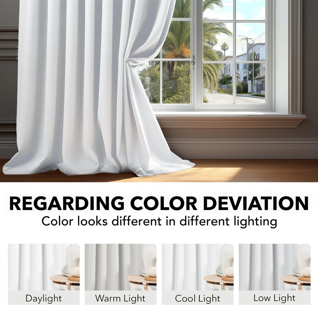 Deconovo Pure White Curtains for Living Room, Back Tab and Rod Pocket Curtain for Bedroom 84 Inches Long for Sliding Door, 42x84 Inch, 2 Panels