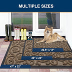 Smiry Welcome Door Mat Outside Entrance, Heavy Duty Trap Dirt and Moisture Easy Clean Low Profile Patio Porch Indoor Outdoor Front Doormat for Entry, 29.5x17 Inch, Brown