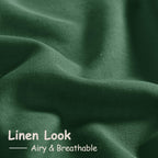 Green Semi Sheer Curtains 120 Inches Long 2 Panels Set Back Tab Loop Pocket Linen Blend Boho Large Window Curtain Extra Long Light Filtering Drapes High Ceiling Curtains for Living Room 52x120