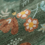 Washable 2'6x12 Hallway Runner Rug: Soft Entryway Kitchen Floral Runners Non Slip Water Resistant Nursery Bathroom Floor Mat Light Weight Carpet for Living Room Bedroom (2'6x12 Floral/Green)