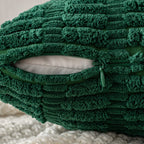MIULEE Corduroy Decorative Throw Pillow Covers 18x18 Dark Green Pack of 2