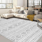 Nakagishi 7x9 Area Rug Living Room: Washable Boho Large Neutral Soft Farmhouse Modern Rugs Stain Resistant Moroccan Non-Slip Indoor Carpet for Bedroom Nursery Kids Office Dining Room- Dark Grey