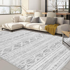 Nakagishi 5x8 Area Rugs Living Room: Washable Boho Large Neutral Soft Farmhouse Rug Stain Resistant Modern Indoor Floor Non-Slip Carpet for Bedroom Nursery Kids Office Dining Room Dorm - Dark Grey