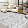 Nakagishi 7x9 Area Rug Living Room: Washable Boho Large Neutral Soft Farmhouse Modern Rugs Stain Resistant Moroccan Non-Slip Indoor Carpet for Bedroom Nursery Kids Office Dining Room- Dark Grey