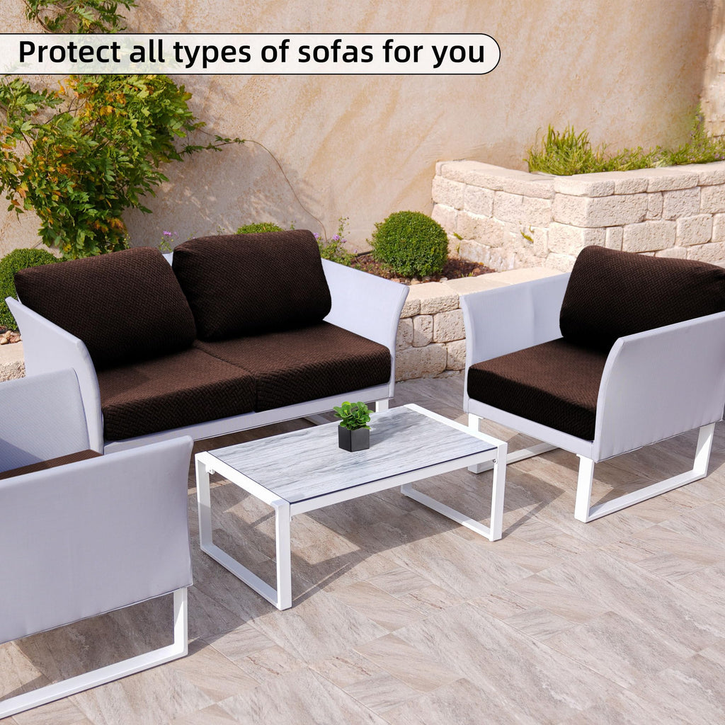 SUKAIKEQA 14PCS Patio Cushion Covers,Patio Furniture Couch Seat Slipcovers