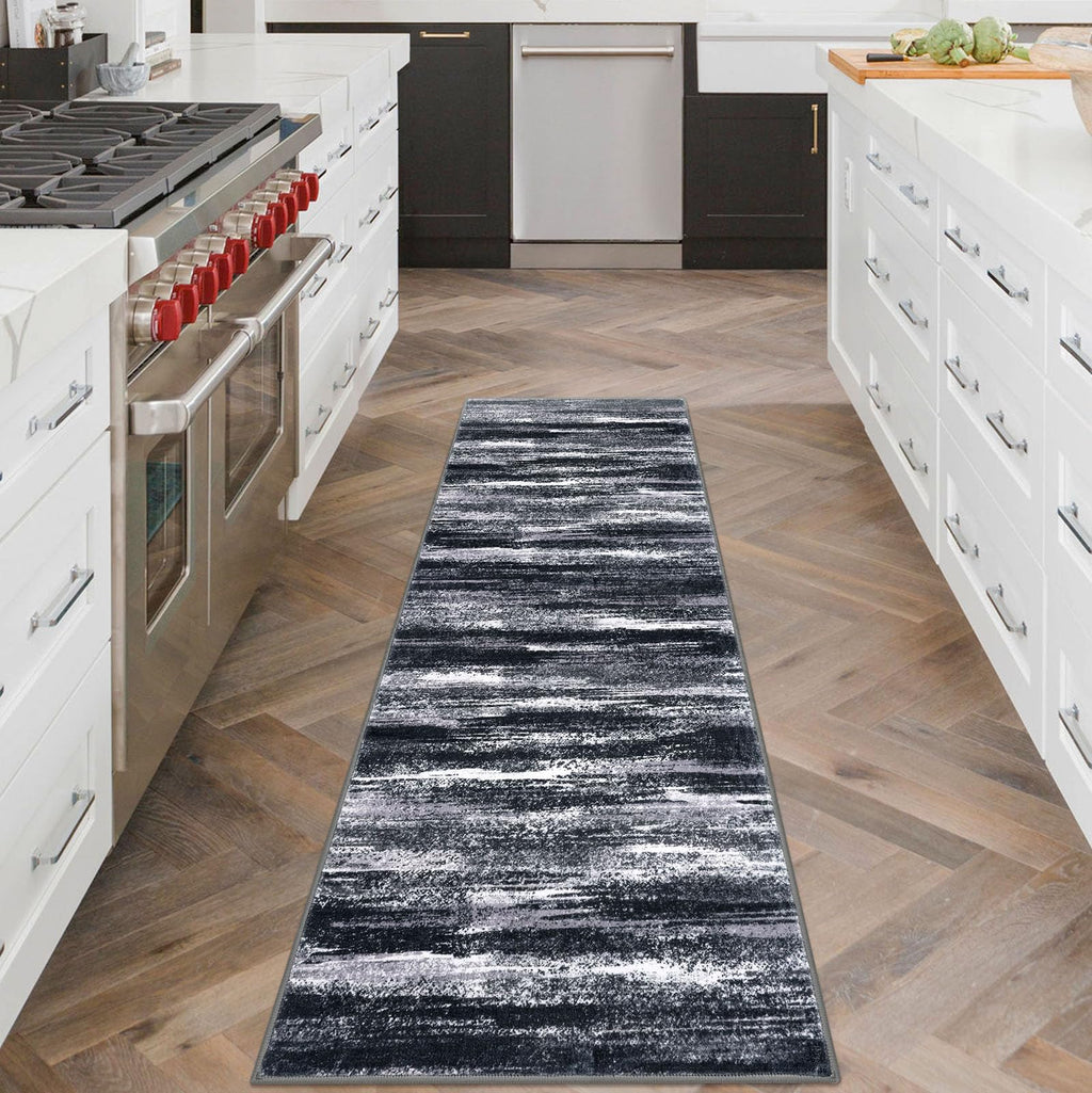 Lansny Abstract Washable 2x6 Runner Rug Non Slip Runners for Hallway