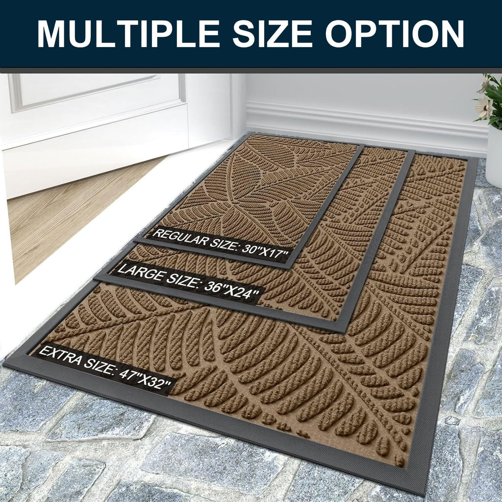Colorxy Waterproof Front Doormat, Sturdy Natural Rubber Door Mat, 71x47