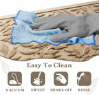 Beige Leaves Outdoor Indoor Entrance Door mat, Absorbent Durable Heavy Duty Welcome Front Door Mat,Thick Natural Rubber Back,Easy Clean Entryway Mat 47x32 Inch, Low Profile