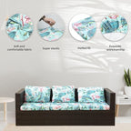 8Pcs Stretch Patio Cushion Covers,Outdoor Couch Covers Replacement,Outdoor Couch & Sofa Slipcovers,for Patio Furniture Cushion Covers,Washable Reusable urniture Protector(Hummingbird,8PCS)