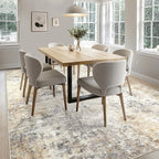 UERMEI 6x9 Area Rug Living Room Rugs - Washable Neutral Modern Abstract Soft Thin Large Rug Indoor Floor No Slip Rug Carpet for Bedroom Under Dining Table Home Office Decor - Golden Grey