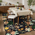 Rugflix 5x7 Floral Area Rug for Living Room, Bedroom, Machine Washable Rugs with Non-Slip Backing, Indoor Low Pile Carpet for Dining Room, Nursery, Kids Pet Friendly