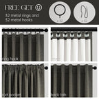 Topfinel 100% Blackout Linen Textured Curtains 84 inches Long Charcoal Gray Thermal Insulating Privacy Energy Saving for Bedroom Living Room Window Office Theater Baby Nursery Back Tab 2 Panels