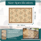 Othilic Front Door Mat Outside Entrance - 2x3 Floral Non-Slip Washable Doormat Indoor Outdoor Mat Jute-Look Farmhouse Tan Scalloped Entry Rug Small Throw Rugs for Entryway Kitchen Front Porch Decor